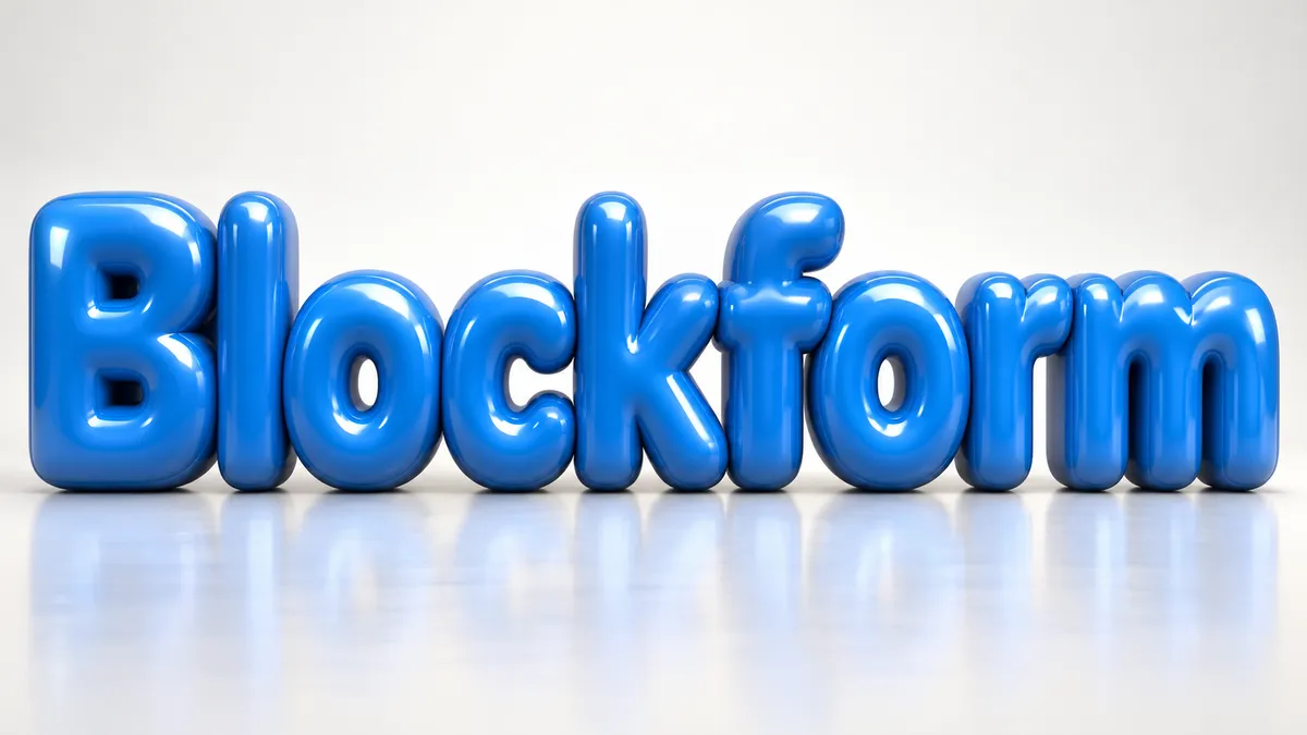 "Blockform" rendered with the 3D Text