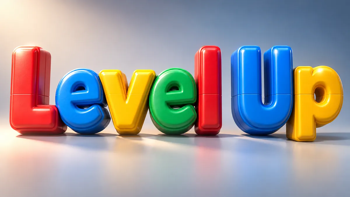 3D Text generator example: "Level Up"