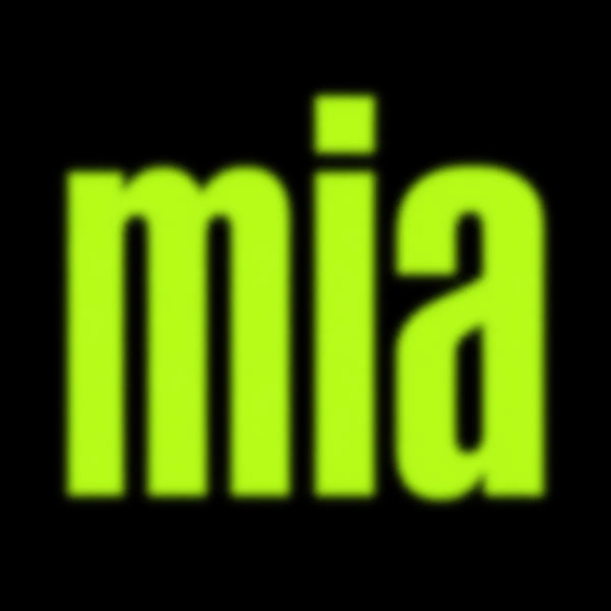 "mia" rendered with the Brat Font