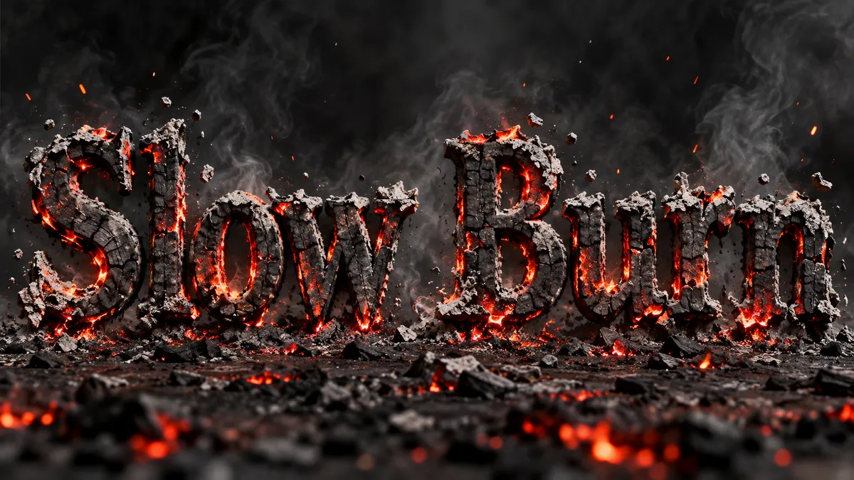 "Slow Burn" rendered with the Burning Text