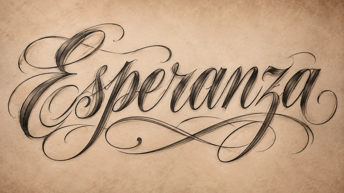 "Esperanza" rendered with the Chicano Lettering