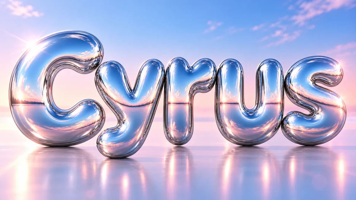 "Cyrus" rendered with the Chrome Text