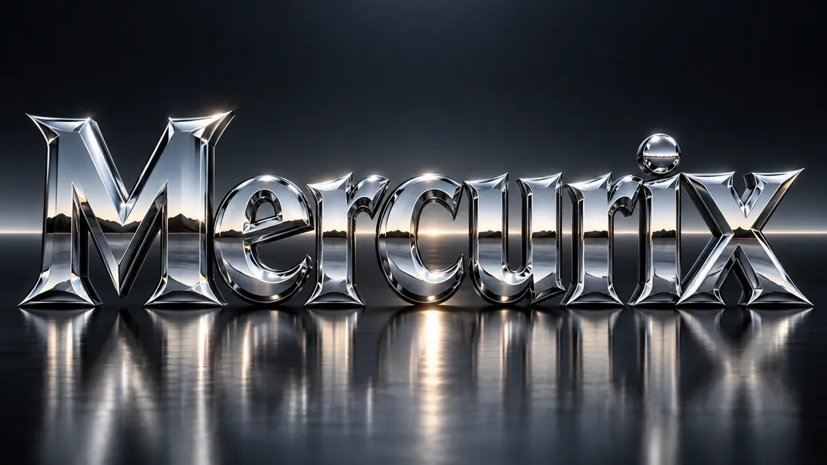 "Mercurix" rendered with the Chrome Text