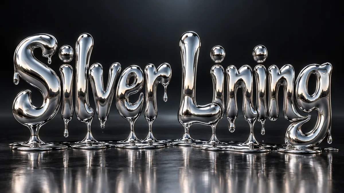 "Silver Lining" rendered with the Chrome Text