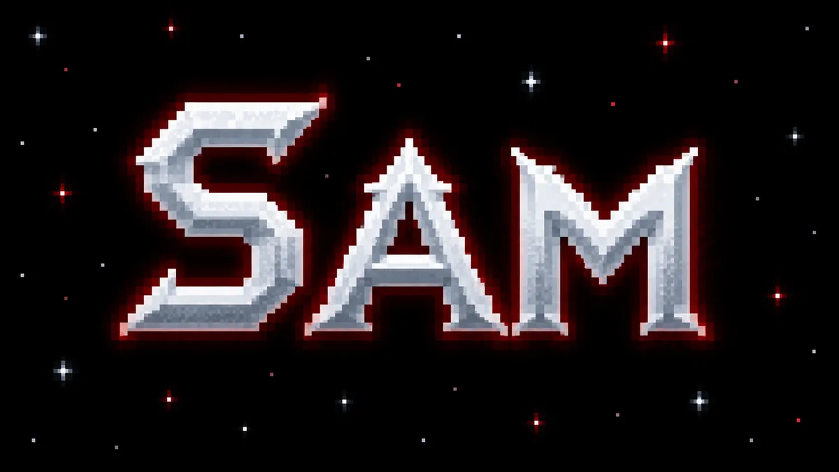 Deltarune Font generator example: "Sam"