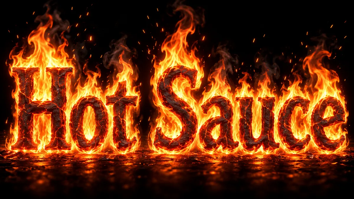 "Hot Sauce" rendered with the Fire Text