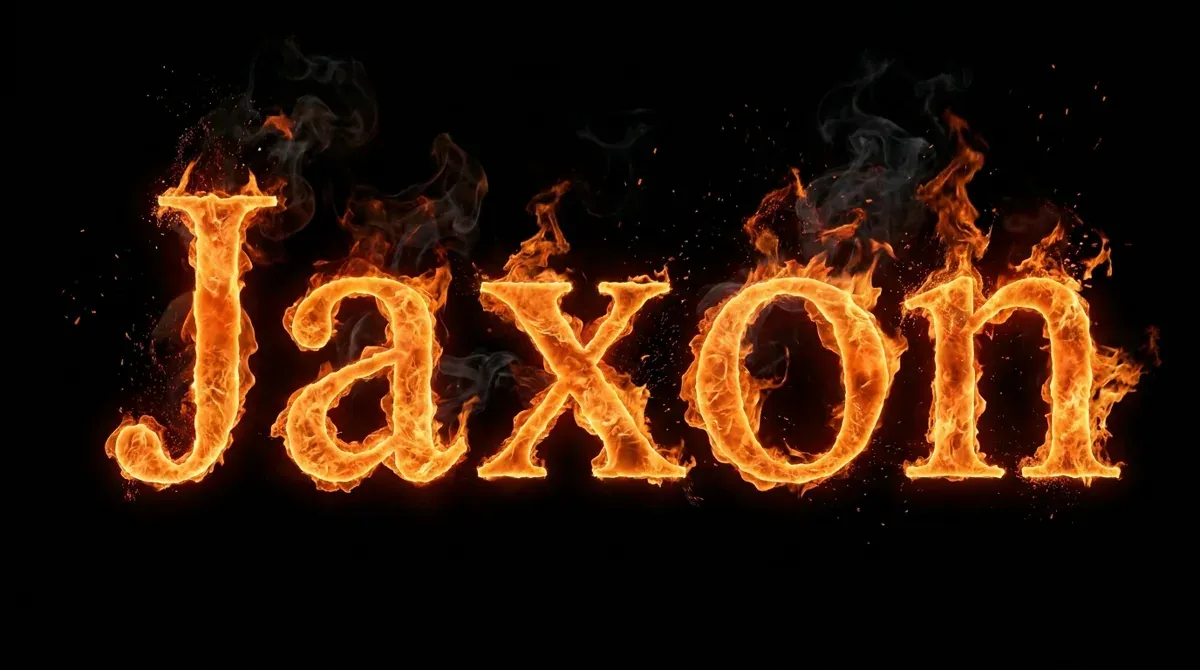 "Jaxon" rendered with the Fire Text