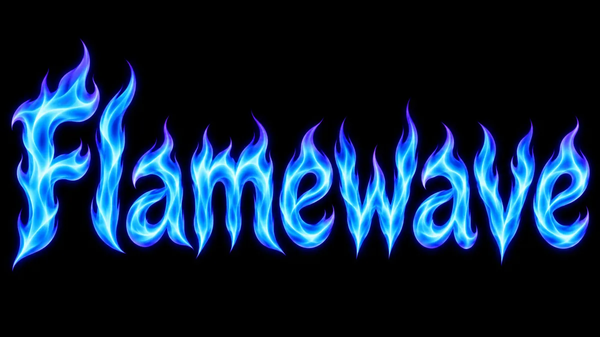"Flamewave" rendered with the Flame Text