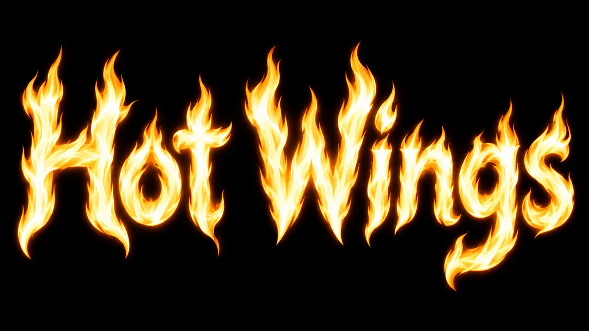 "Hot Wings" rendered with the Flame Text
