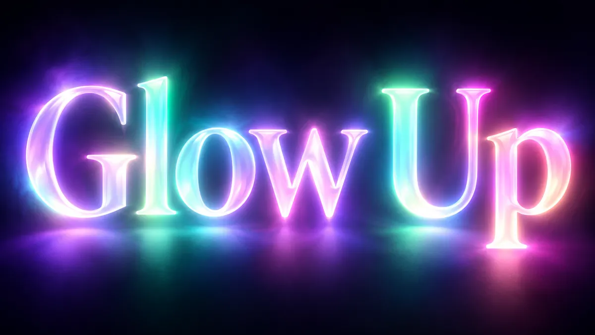 "Glow Up" rendered with the Glow Text