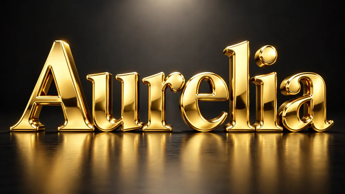 "Aurelia" rendered with the Gold Text