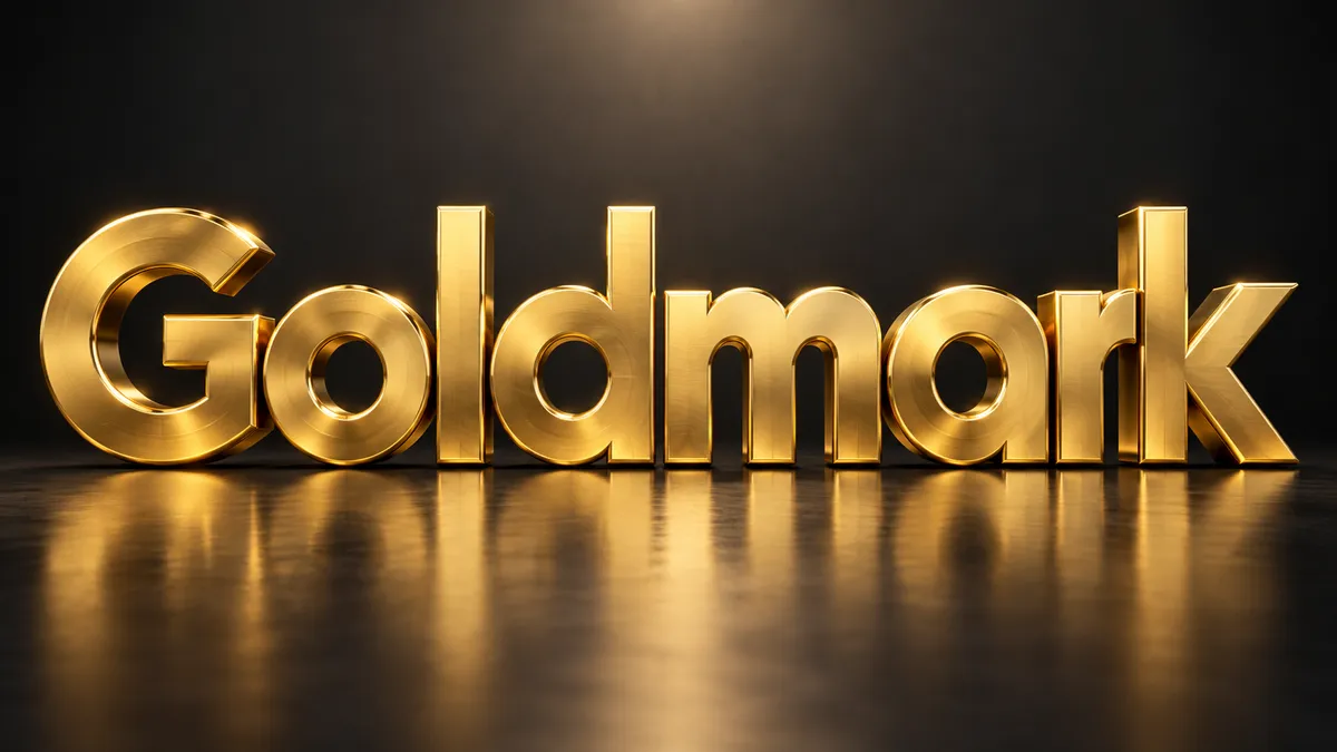"Goldmark" rendered with the Gold Text