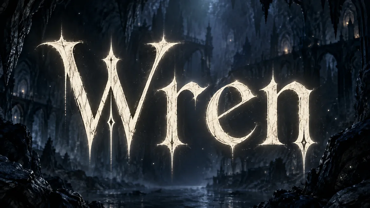 Hollow Knight Font generator example: "Wren"