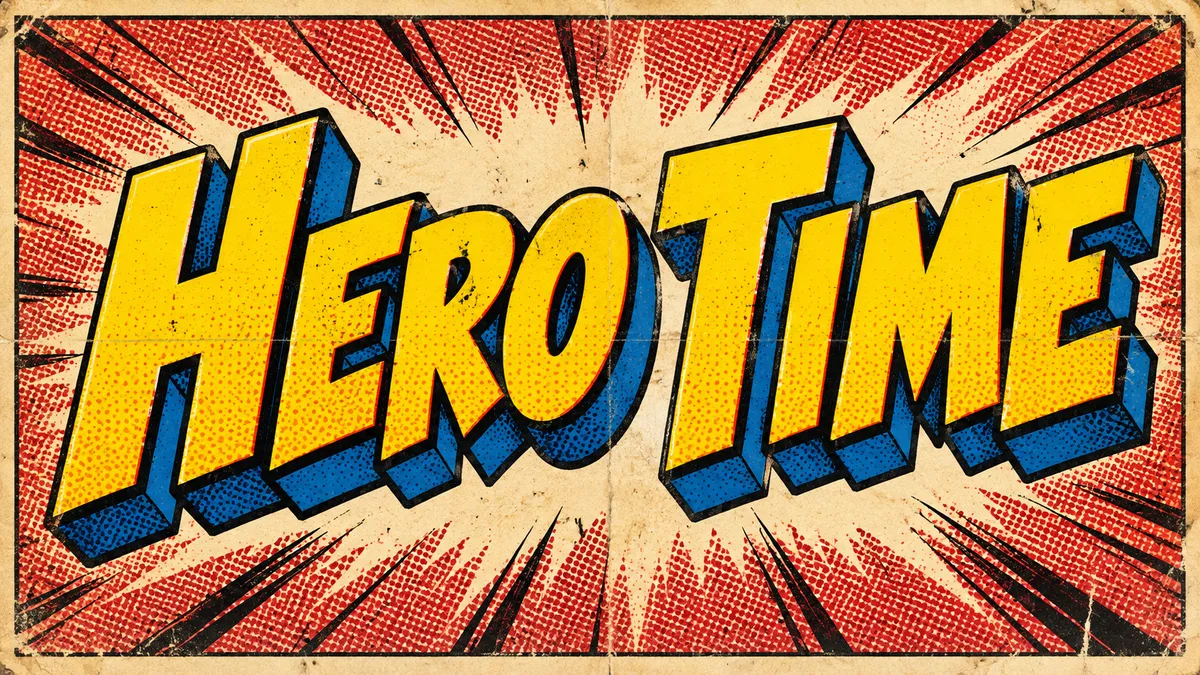 "Hero Time" rendered with the Invincible Font