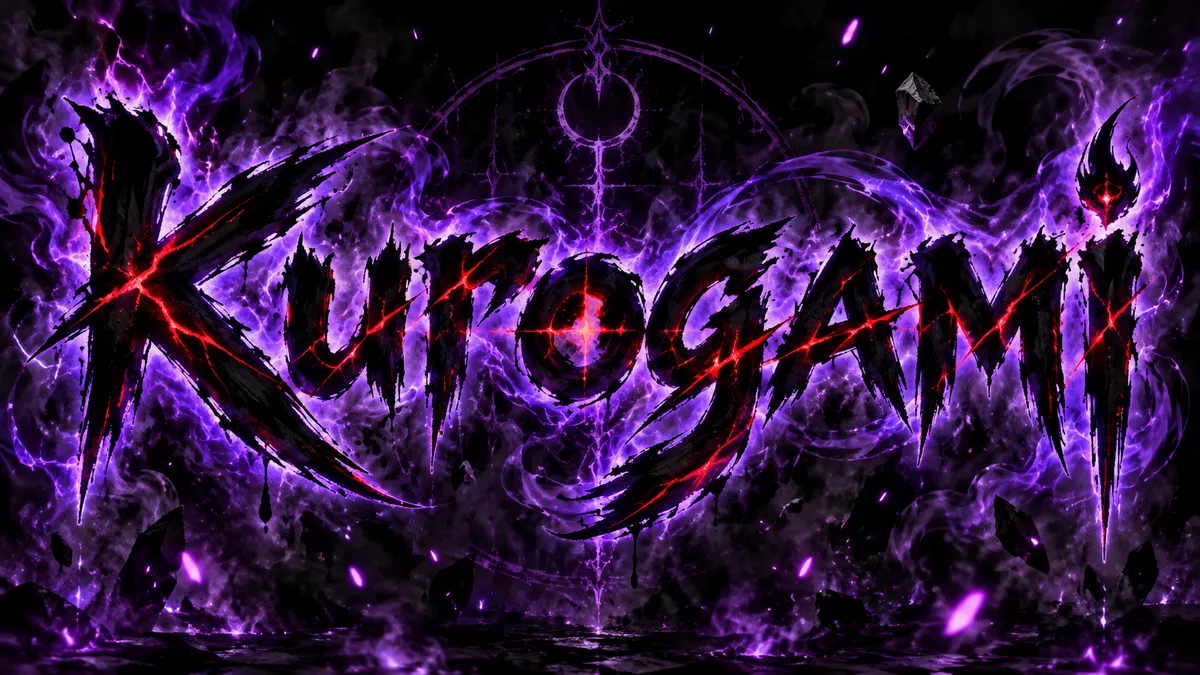 "Kurogami" rendered with the JJK Font