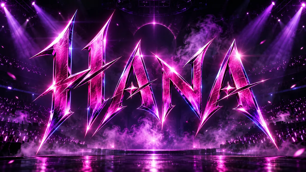 KPop Demon Hunters Font generator example: "Hana"