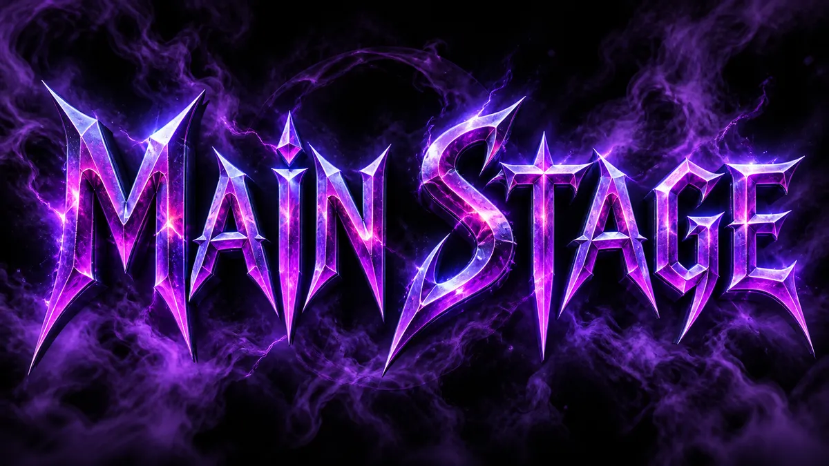 "Main Stage" rendered with the KPop Demon Hunters Font
