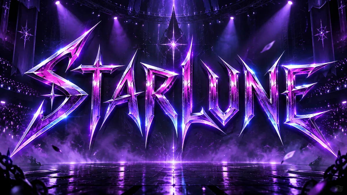 "Starlune" rendered with the KPop Demon Hunters Font