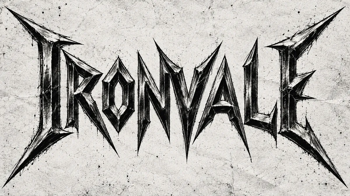 "Ironvale" rendered with the Metallica Font