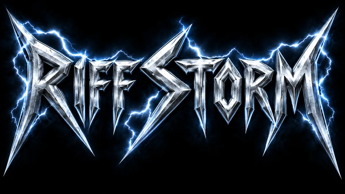 "Riff Storm" rendered with the Metallica Font