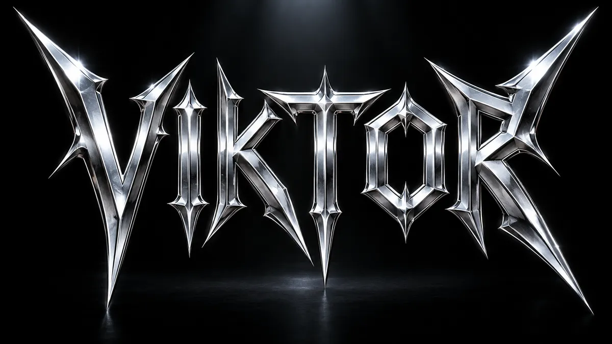 Metallica Font generator example: "Viktor"