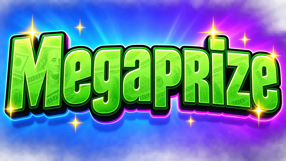 "Megaprize" rendered with the MrBeast Font