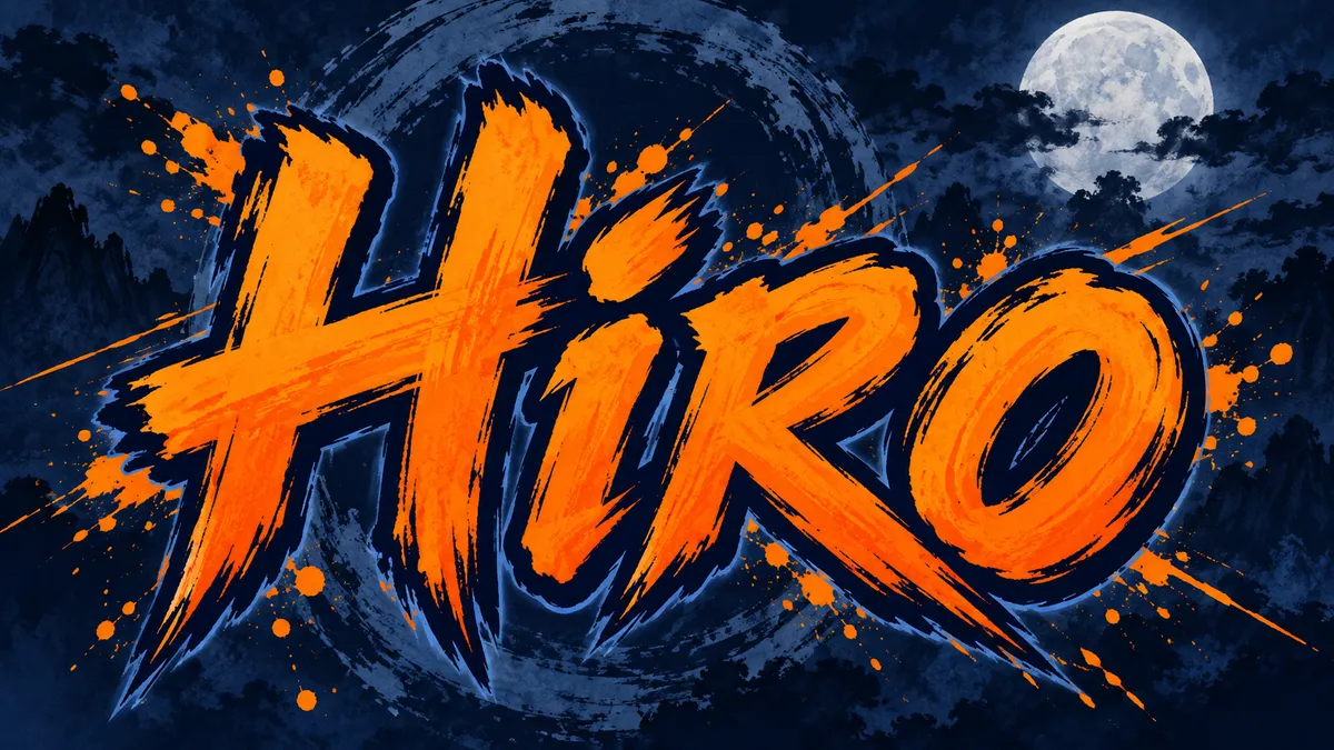 Naruto Font generator example: "Hiro"
