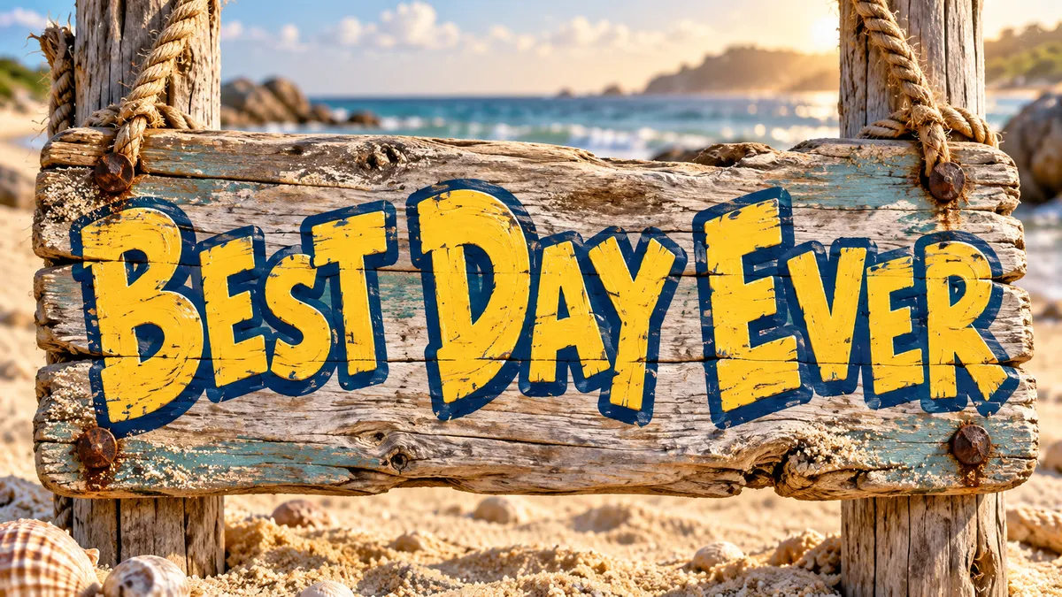 "Best Day Ever" rendered with the SpongeBob Font