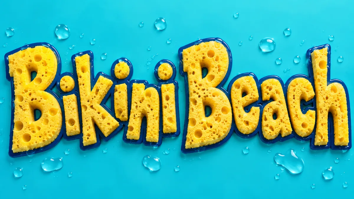 "Bikini Beach" rendered with the SpongeBob Font