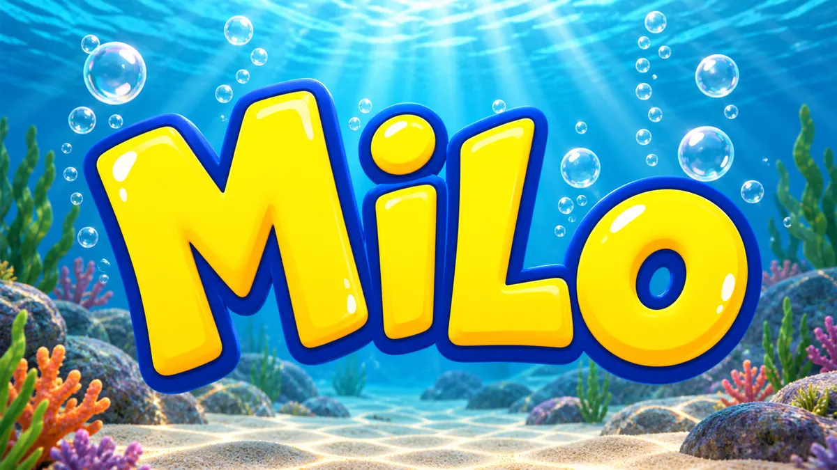 SpongeBob Font generator example: "Milo"