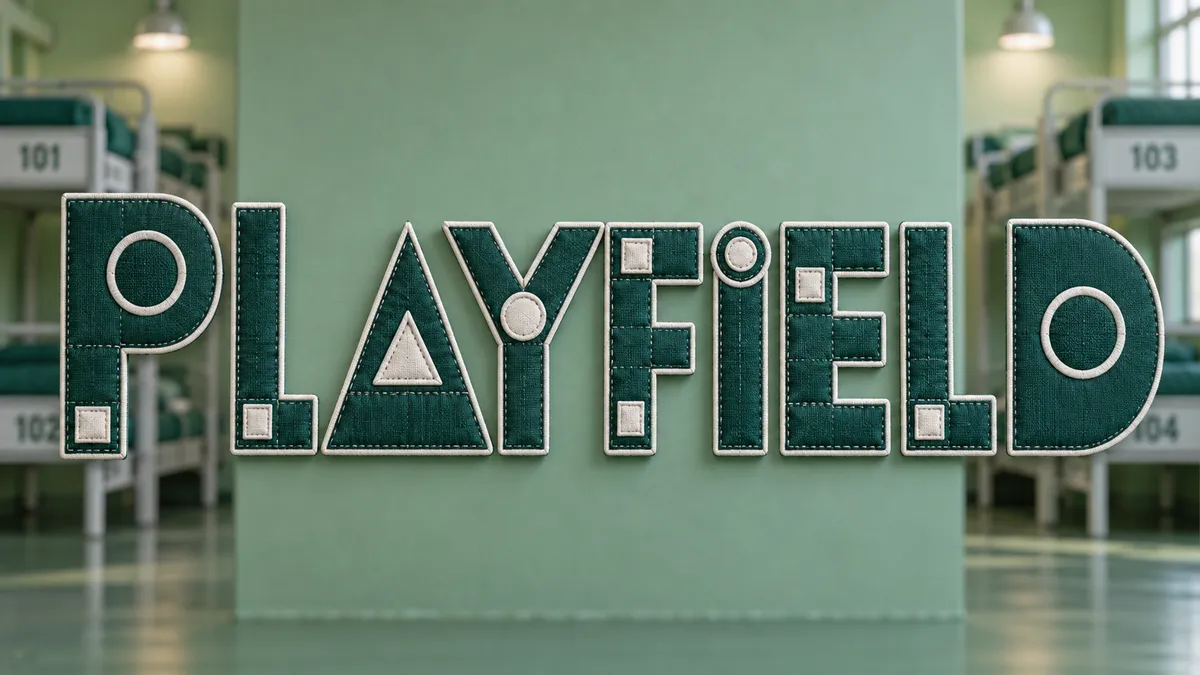 "Playfield" rendered with the Squid Game Font