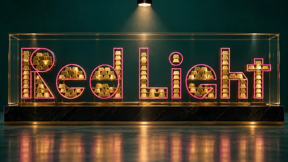 "Red Light" rendered with the Squid Game Font