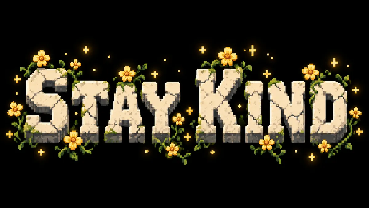 "Stay Kind" rendered with the Undertale Font