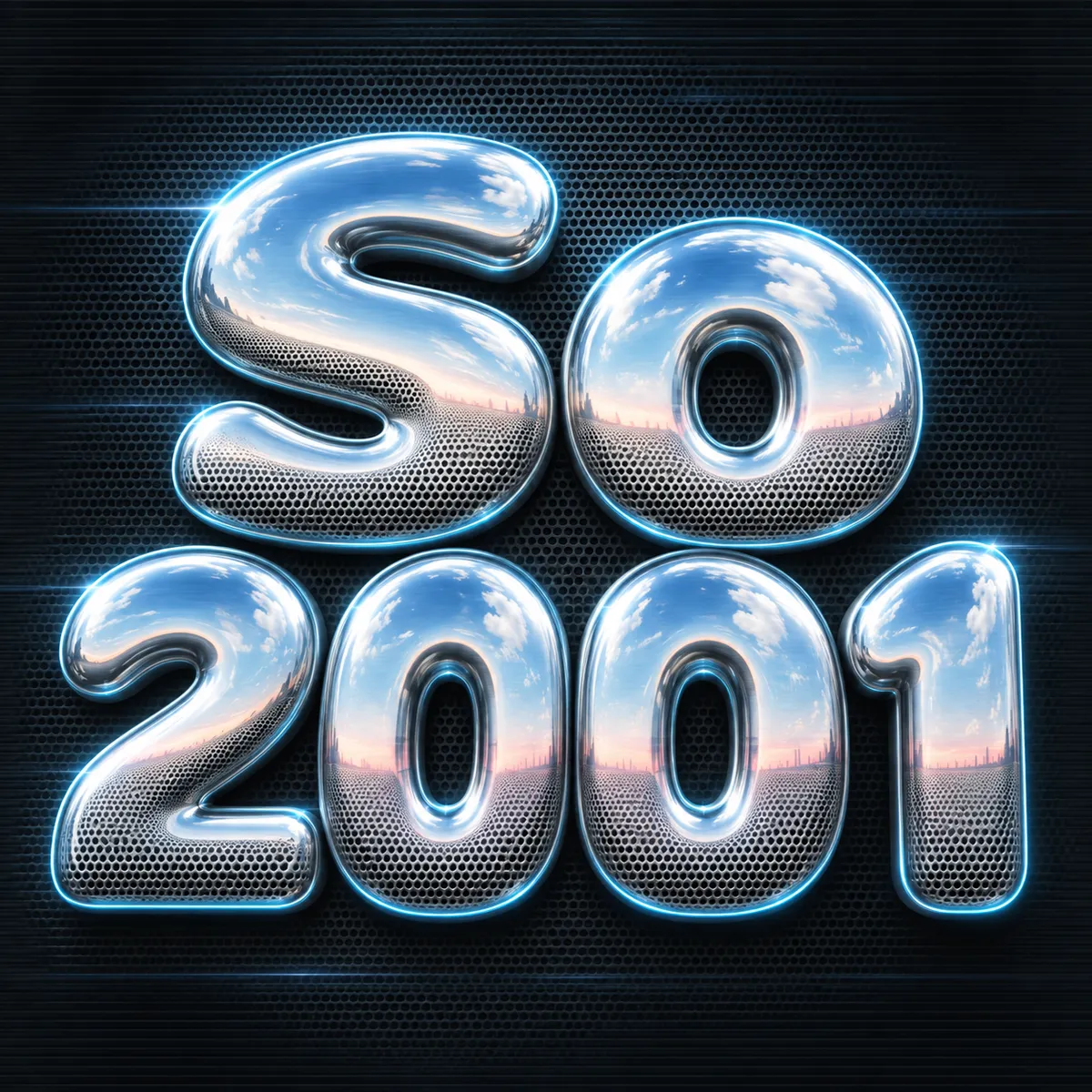 "So 2001" rendered with the Y2K Text