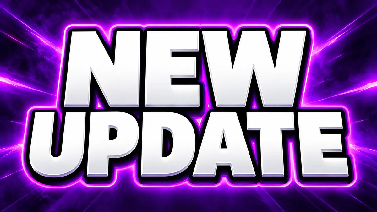 "NEW UPDATE" rendered with the Thumbnail Text